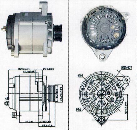ALTERNAOR JFZ1999G 5801399908, 14V, 200A